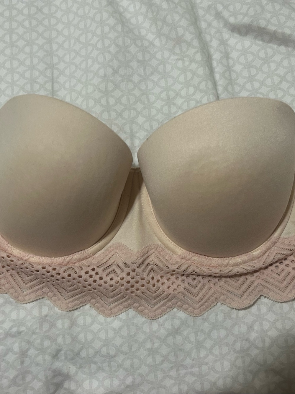 Aerie Strapless Lace-Trim Sunnie Bra in Light Pink Size 36B